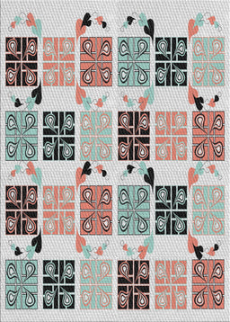 Patterned Pale Blue Novelty Rug, pat2017