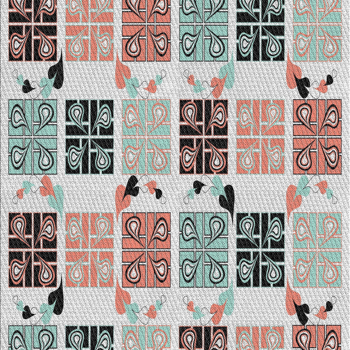 Patterned Pale Blue Novelty Rug, pat2017