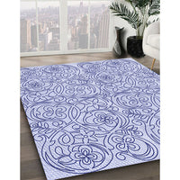 Patterned Lavender Blue Rug, pat2018blu