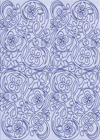 Machine Washable Transitional Lavender Blue Rug, wshpat2018blu