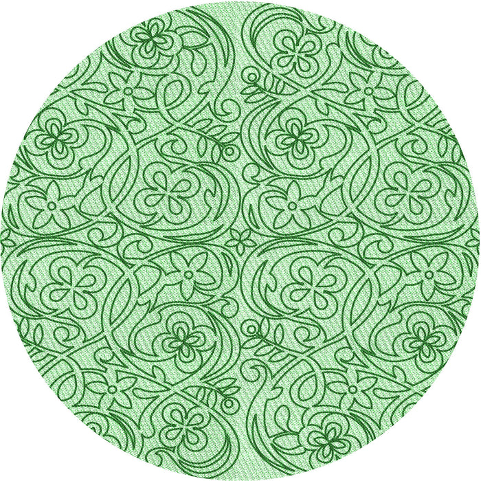 Square Patterned Mint Green Rug, pat2018grn