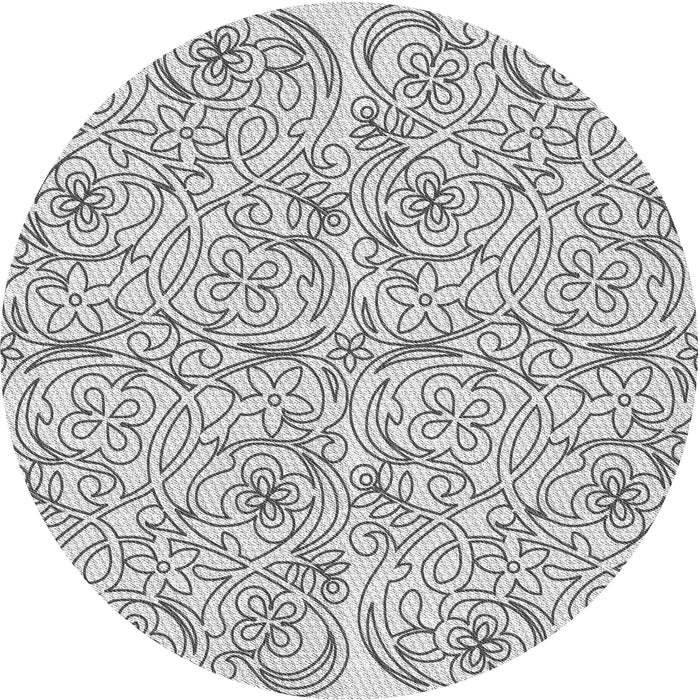 Square Patterned Gray Rug, pat2018gry