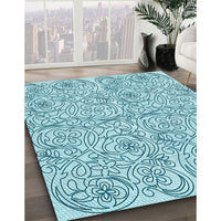 Patterned Blue Ivy Blue Rug, pat2018lblu