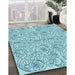 Patterned Blue Ivy Blue Rug in Family Room, pat2018lblu