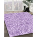 Patterned Medium Orchid Purple Rug in Family Room, pat2018pur