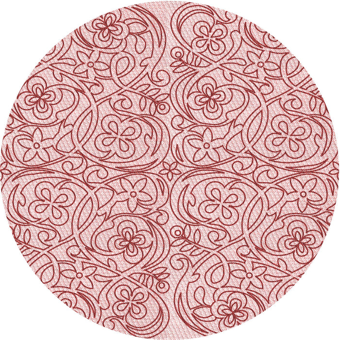 Square Patterned Red Rug, pat2018rd