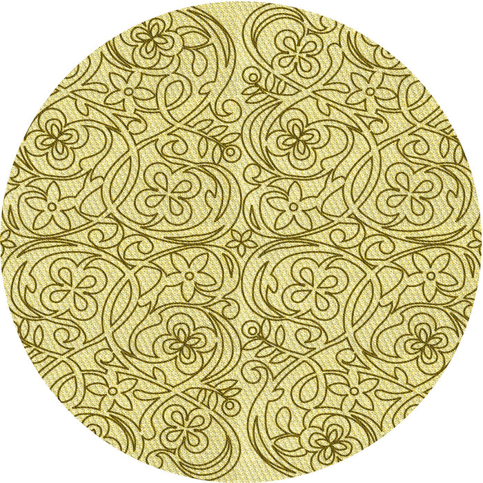 Square Patterned Dark Golden Brown Rug, pat2018yw