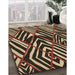 Patterned Red Rug in Family Room, pat2019brn