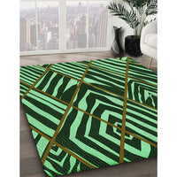 Patterned Dark Forest Green Rug, pat2019grn
