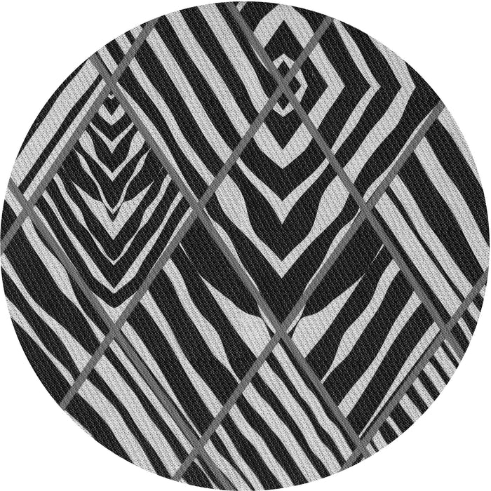 Square Patterned Charcoal Black Rug, pat2019gry