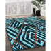 Patterned Charcoal Black Rug in Family Room, pat2019lblu