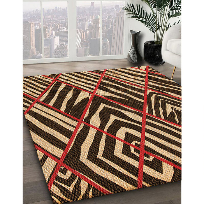 Patterned Peru Brown Rug in Family Room, pat2019org