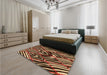 Patterned Peru Brown Rug in a Bedroom, pat2019org