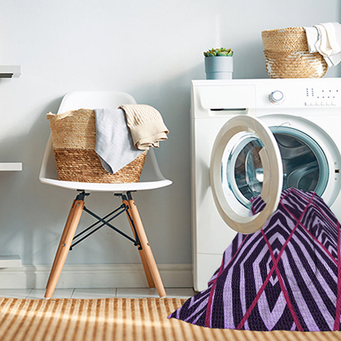 Machine Washable Transitional Dark Purple Rug in a Washing Machine, wshpat2019pur