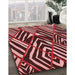 Patterned Maroon Red Rug in Family Room, pat2019rd
