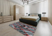 Machine Washable Transitional Chocolate Brown Rug in a Bedroom, wshpat2019