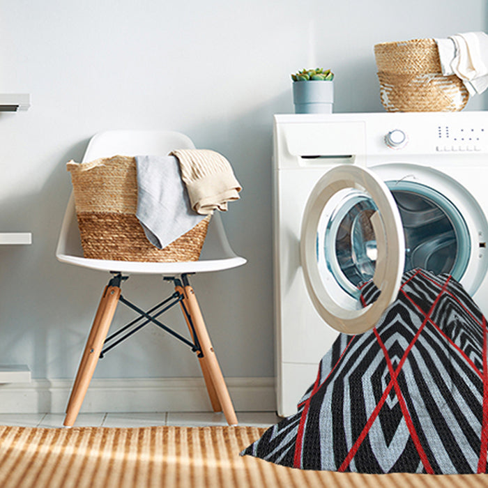 Machine Washable Transitional Chocolate Brown Rug in a Washing Machine, wshpat2019