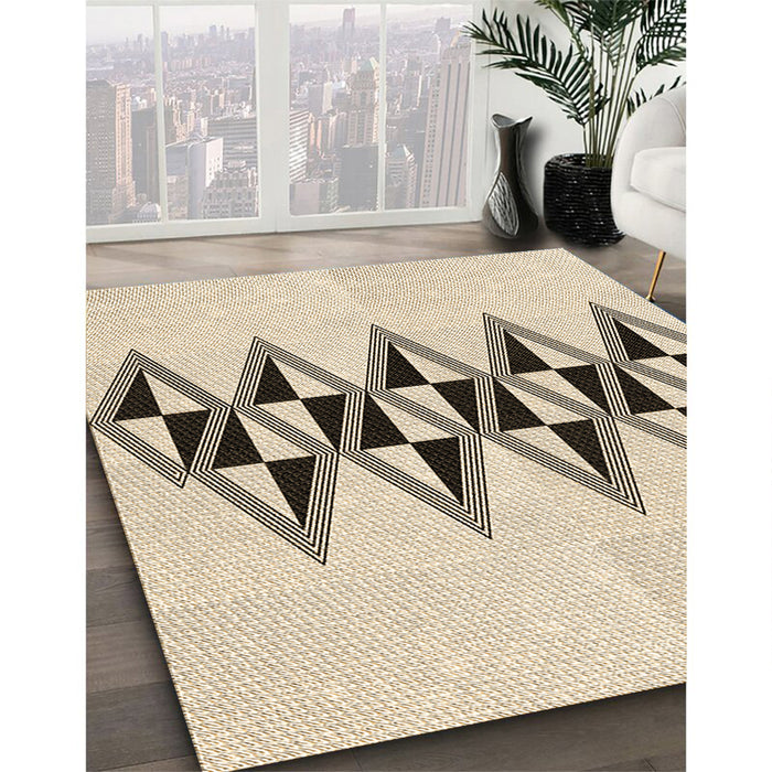 Patterned Moccasin Beige Rug in Family Room, pat202brn