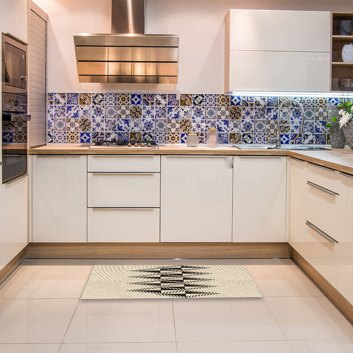 Patterned Moccasin Beige Rug in a Kitchen, pat202brn