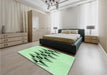 Patterned Mint Green Rug in a Bedroom, pat202grn