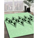 Patterned Mint Green Rug in Family Room, pat202grn