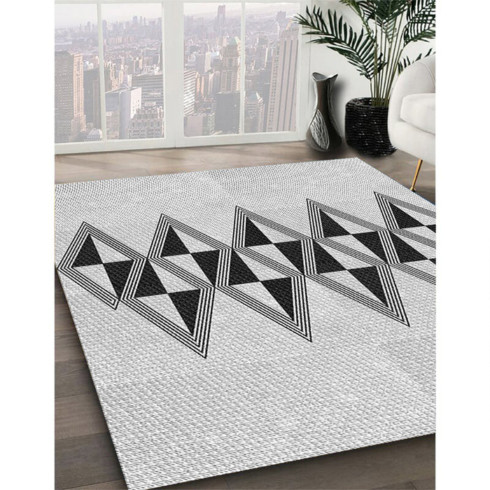 Patterned Gray Rug in Family Room, pat202gry