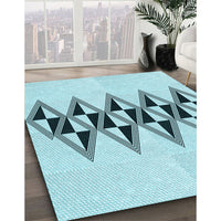 Patterned Seafoam Green Rug, pat202lblu