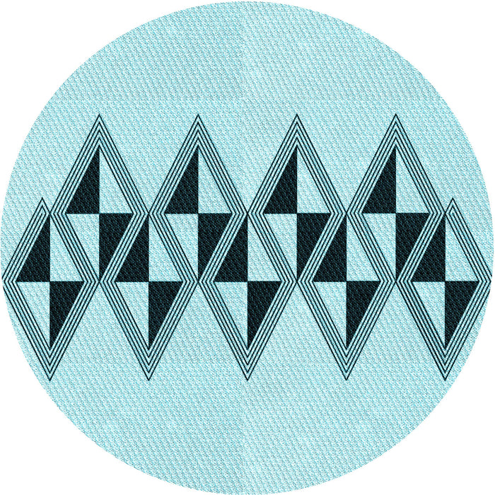 Square Patterned Seafoam Green Rug, pat202lblu