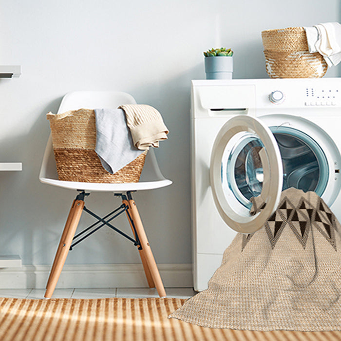 Machine Washable Transitional Copper Brown Rug in a Washing Machine, wshpat202org