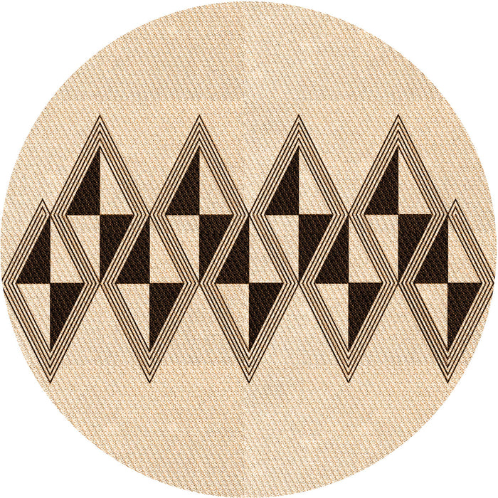 Square Patterned Copper Brown Rug, pat202org