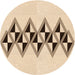 Square Patterned Copper Brown Rug, pat202org