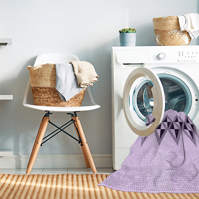 Machine Washable Transitional Lilac Purple Rug in a Washing Machine, wshpat202pur