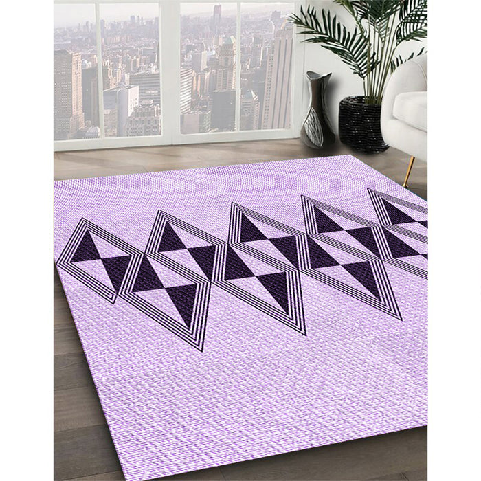 Patterned Lilac Purple Rug in Family Room, pat202pur