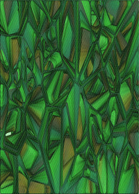 Machine Washable Transitional Dark Forest Green Rug, wshpat2020grn