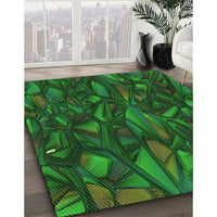 Patterned Dark Forest Green Rug, pat2020grn