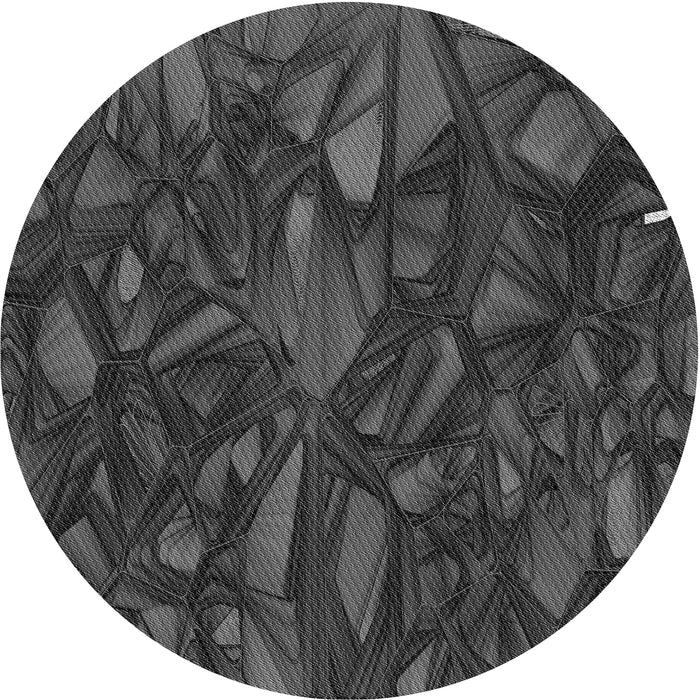 Square Patterned Charcoal Black Rug, pat2020gry