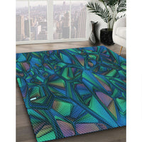 Patterned Deep-Sea Blue Rug, pat2020lblu