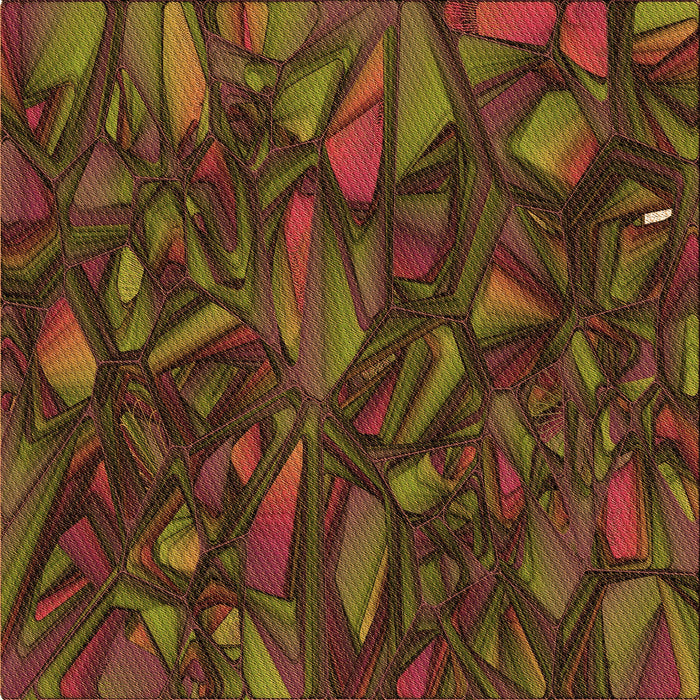 Round Patterned Dark Bisque Brown Rug, pat2020org