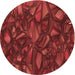 Square Patterned Cranberry Red Rug, pat2020rd