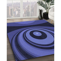 Patterned Midnight Blue Rug, pat2021blu