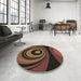 Round Patterned Light Brown Rug in a Office, pat2021brn