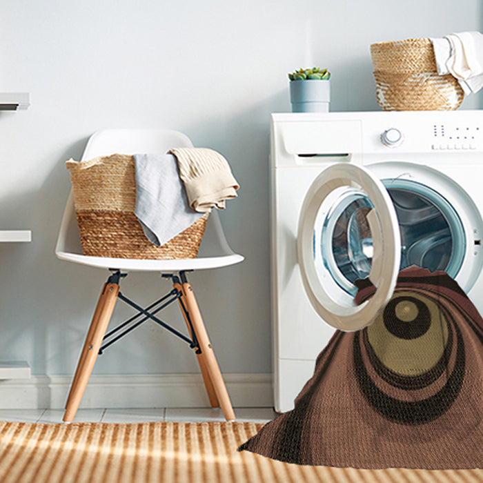 Machine Washable Transitional Light Brown Rug in a Washing Machine, wshpat2021brn