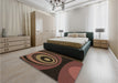 Patterned Light Brown Rug in a Bedroom, pat2021brn