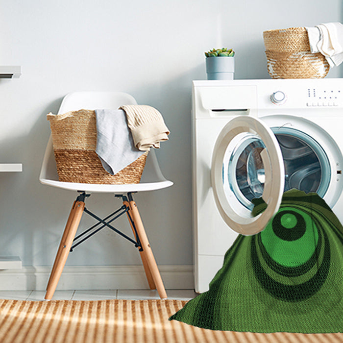Machine Washable Transitional Dark Lime Green Rug in a Washing Machine, wshpat2021grn