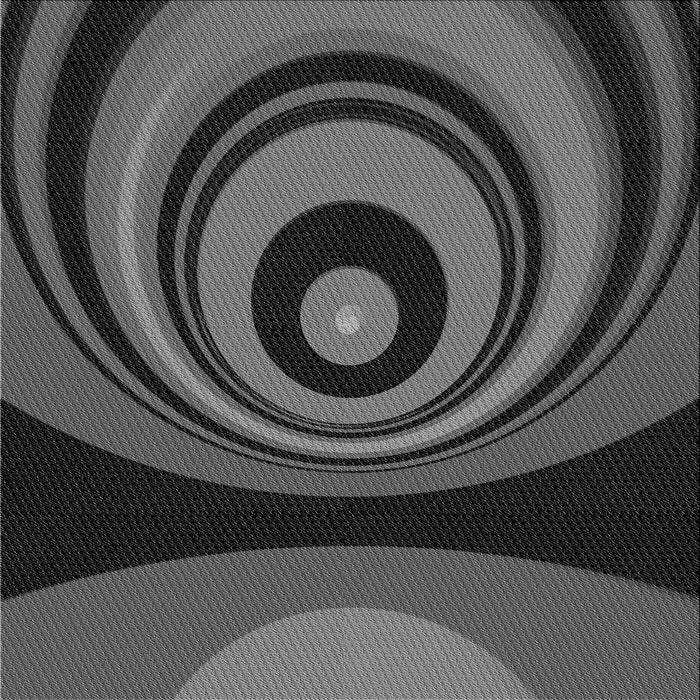 Round Patterned Charcoal Black Rug, pat2021gry