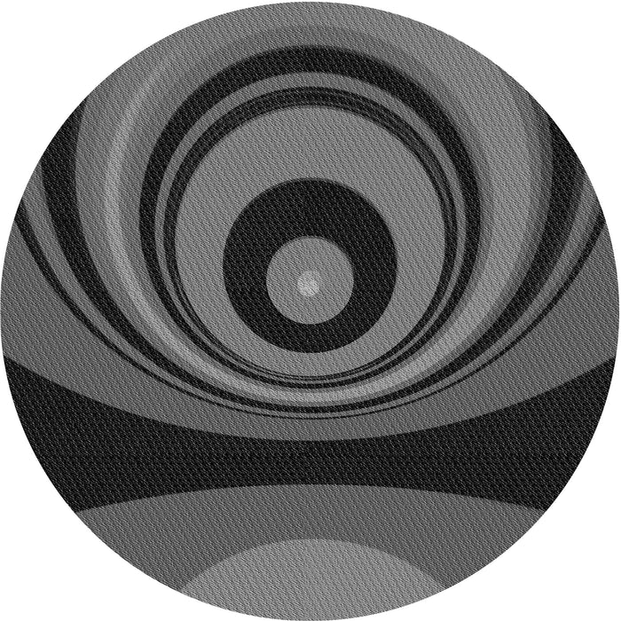 Square Patterned Charcoal Black Rug, pat2021gry