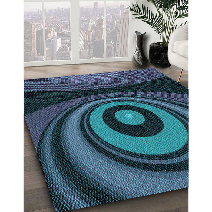 Machine Washable Transitional Blue Ivy Blue Rug in a Family Room, wshpat2021lblu