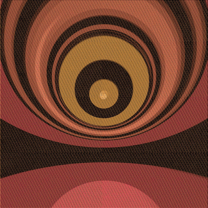 Round Patterned Mahogany Brown Rug, pat2021org