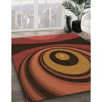 Patterned Mahogany Brown Rug, pat2021org