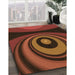 Patterned Mahogany Brown Rug in Family Room, pat2021org